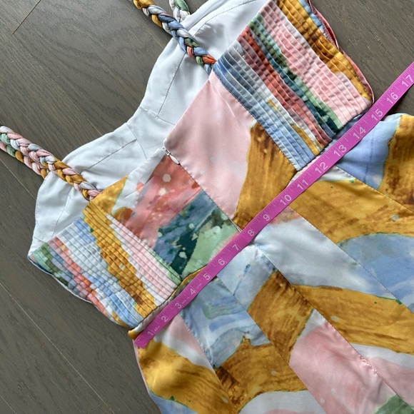 HUTCH Shyla Twist Strap Pastel Pink Yellow Dress Maxi Braided Strap - Size 10 - Picture 10 of 11